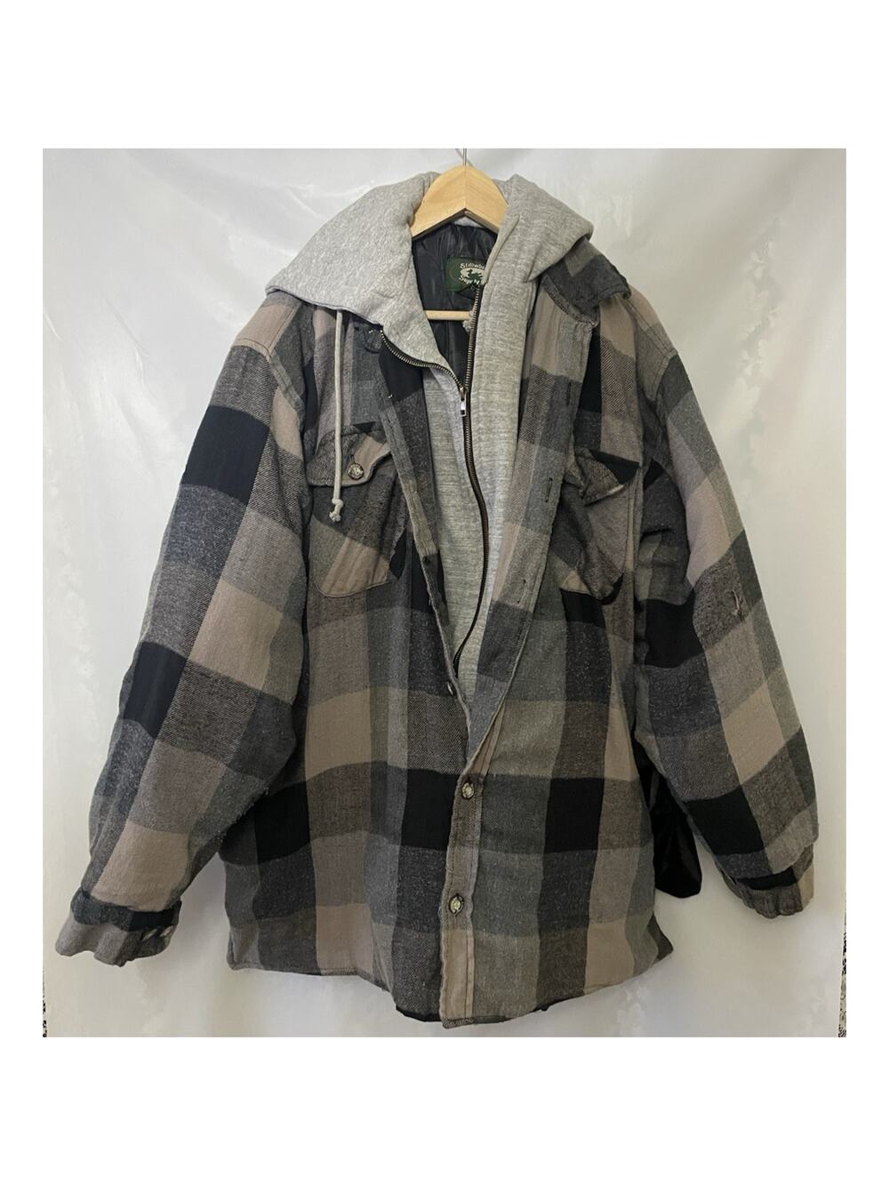 Stillwater Supply Co Men's Flannel Hooded Jacket 2XL whit defect see photos